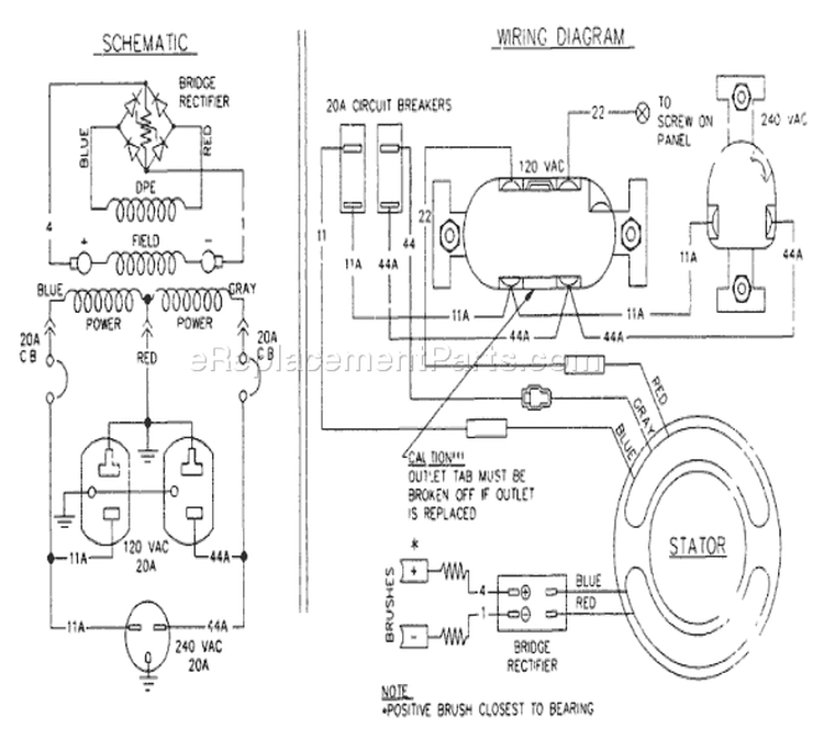 Page B Diagram and Parts List for 9322-0  Briggs and Stratton Generator